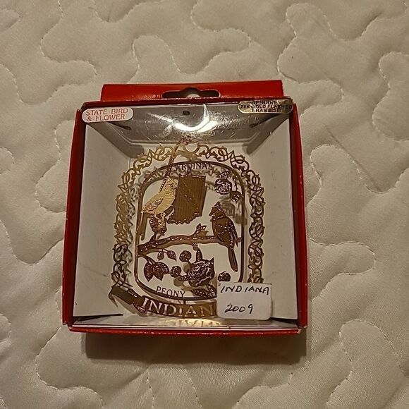 2009  State Flower and Bird of Indiana Ornament - Picture 1 of 1